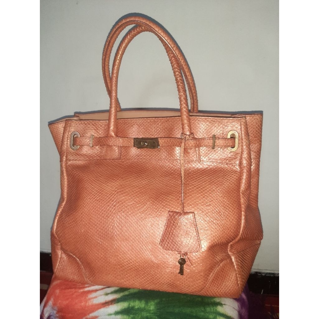 Preloved Tas kulit ular (snake skin) brand Rookie Bud