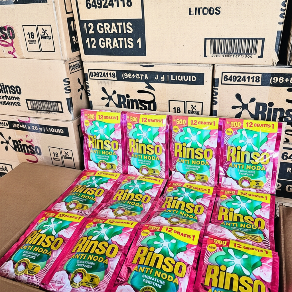 52 Sachet Rinso,Soklin dan molto Cair sachet
