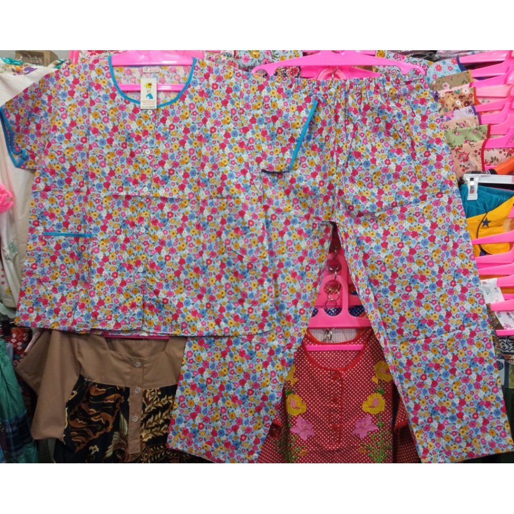 Piyama Setelan One Set Baju Tidur Pajamas CP LD 120 cm Katun Jepang Lokal Pretty Girl Busui Bumil Fr