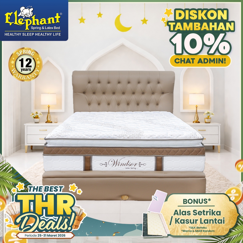 Set Springbed Windsor Latex Spring Elephant / Kasur Springbed Latex Spring