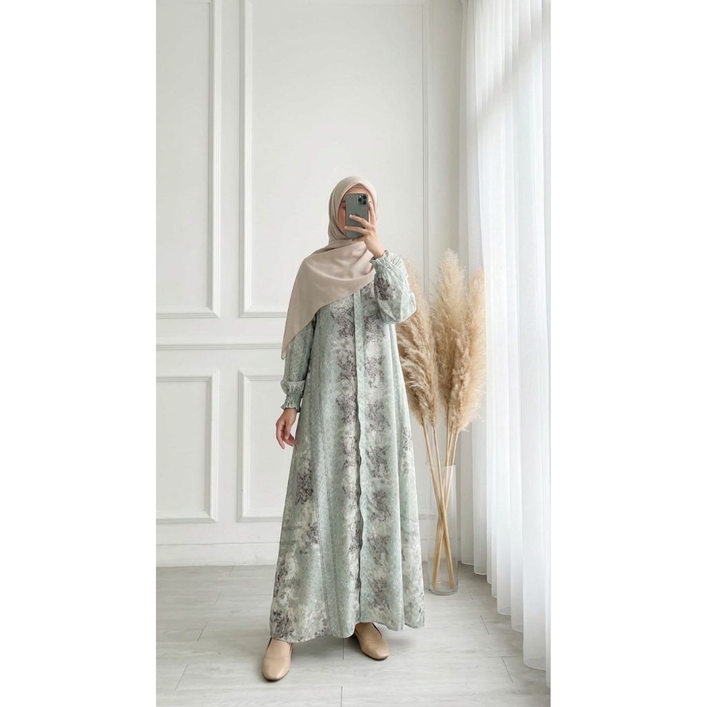 Jelita Dress By. Giyas.id Gamis Cantik Manis Elegant Gamis Motif Bahan Jaquard Viscose adem lembut B