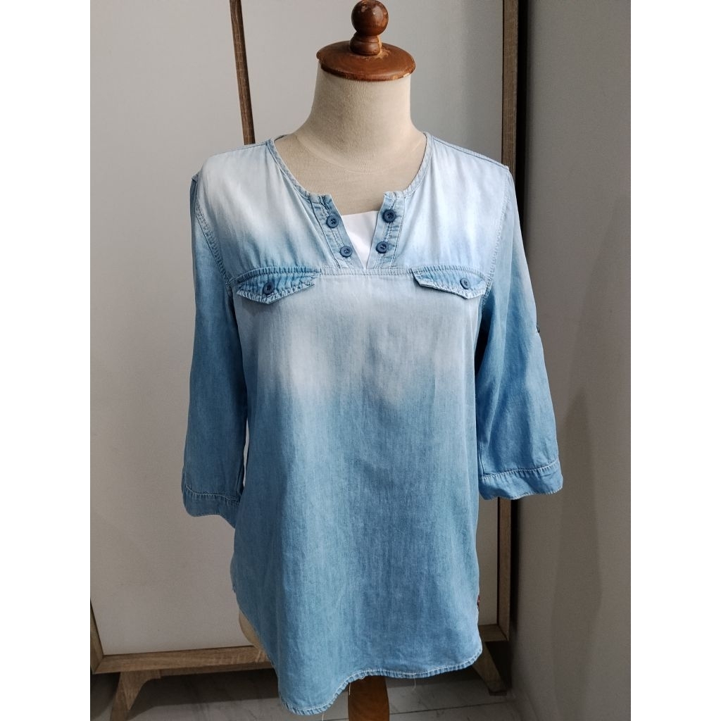 atasan katun denim AKO