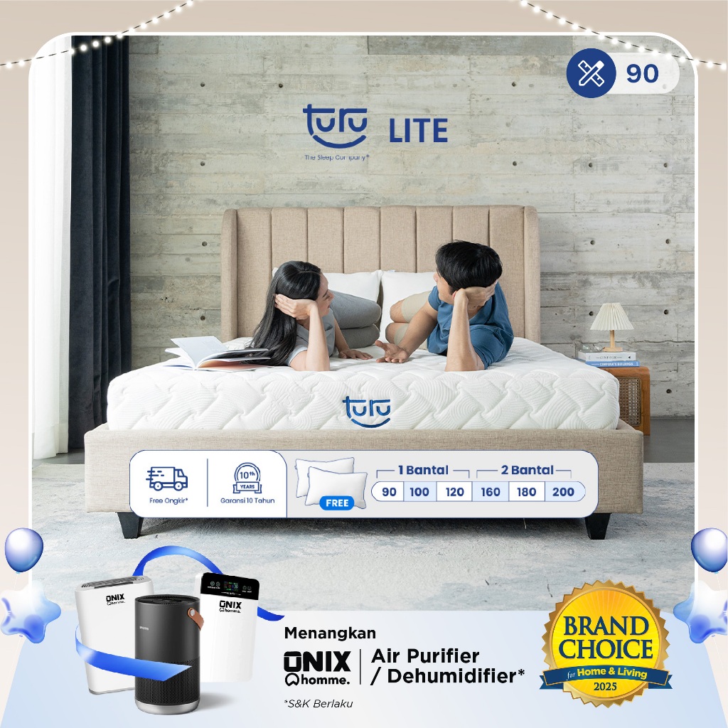 Turu - Kasur Base Support Foam TURU LITE ukuran 90x200 (Single Size) Free Bantal