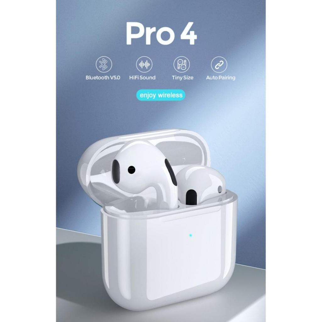 TERBARU InPods TWS Pro 4 Headset Bluetooth with Mic Smart Touch Earphone Bluetooth Wireless Earphone
