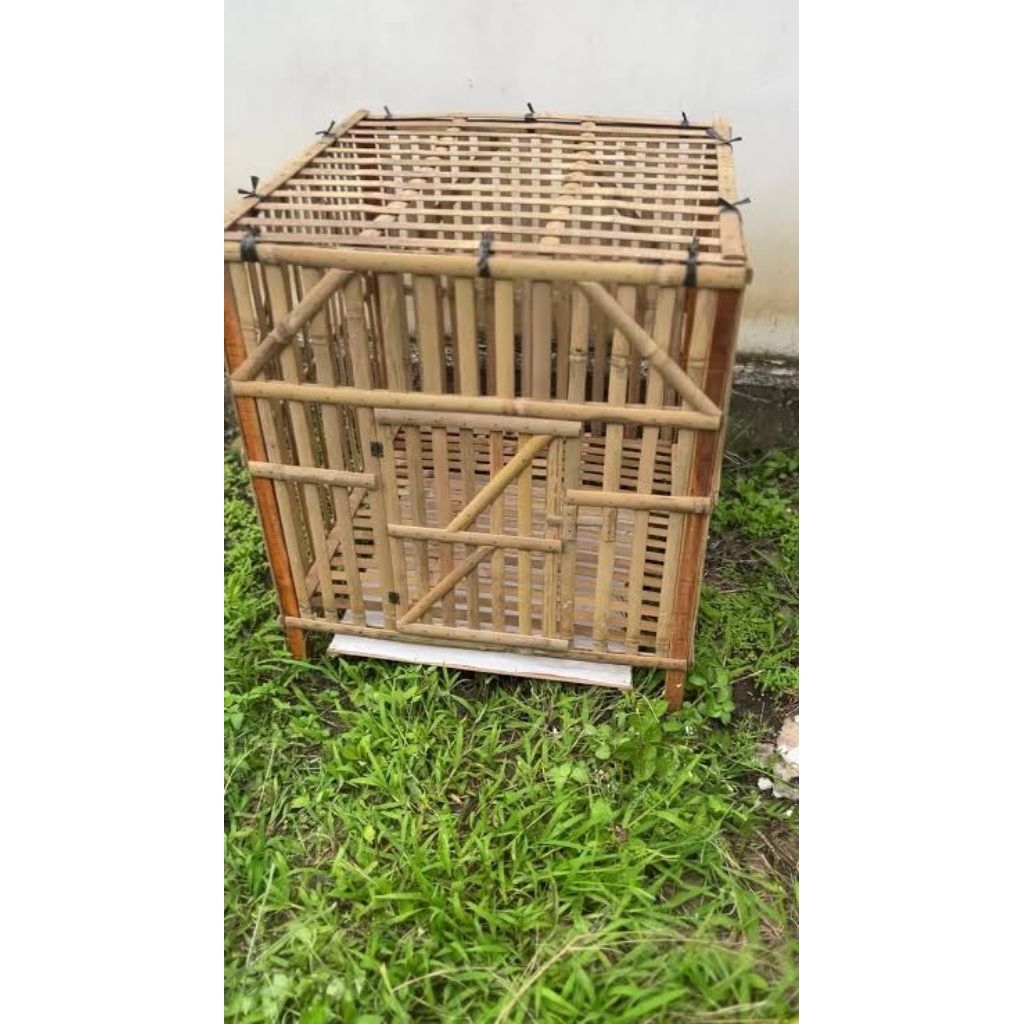Kandang bambu rakit / kandang ayam petarung ukuruan 70 x 70 x 70