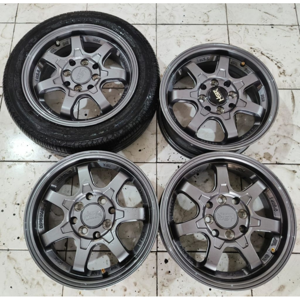 Velg Mobil Second HSR TJH Ring 14 Lebar 5,5 pcd 4x100/114,3 Et42 Velg Aja
