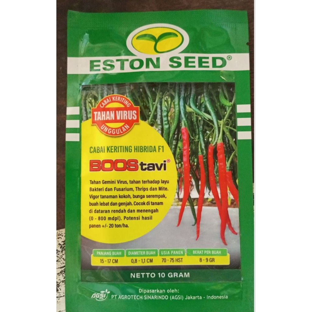 benih cabe keriting tahan layu F1 BOOS TAVI 10 gram