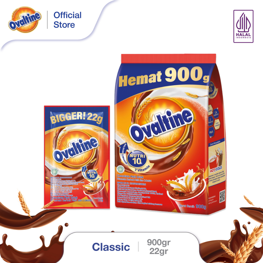 OVALTINE Paket Bundle Classic 900g dan Classic 22gx10sx3