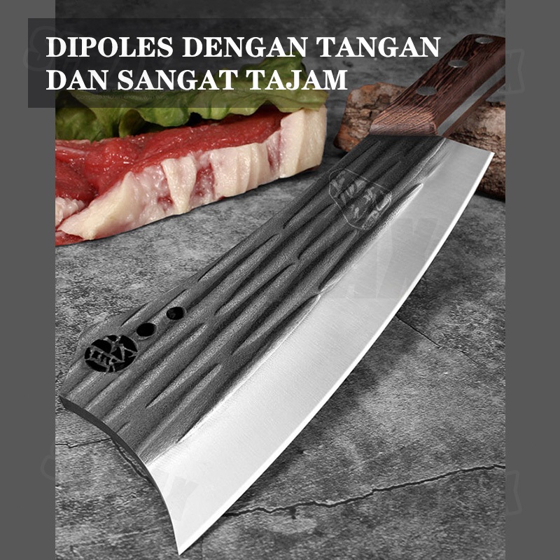 Parang Golok Hutan Asli Tajam/Parang Panjang Serbaguna untuk Berkebun/Kuat dan Tahan Lama