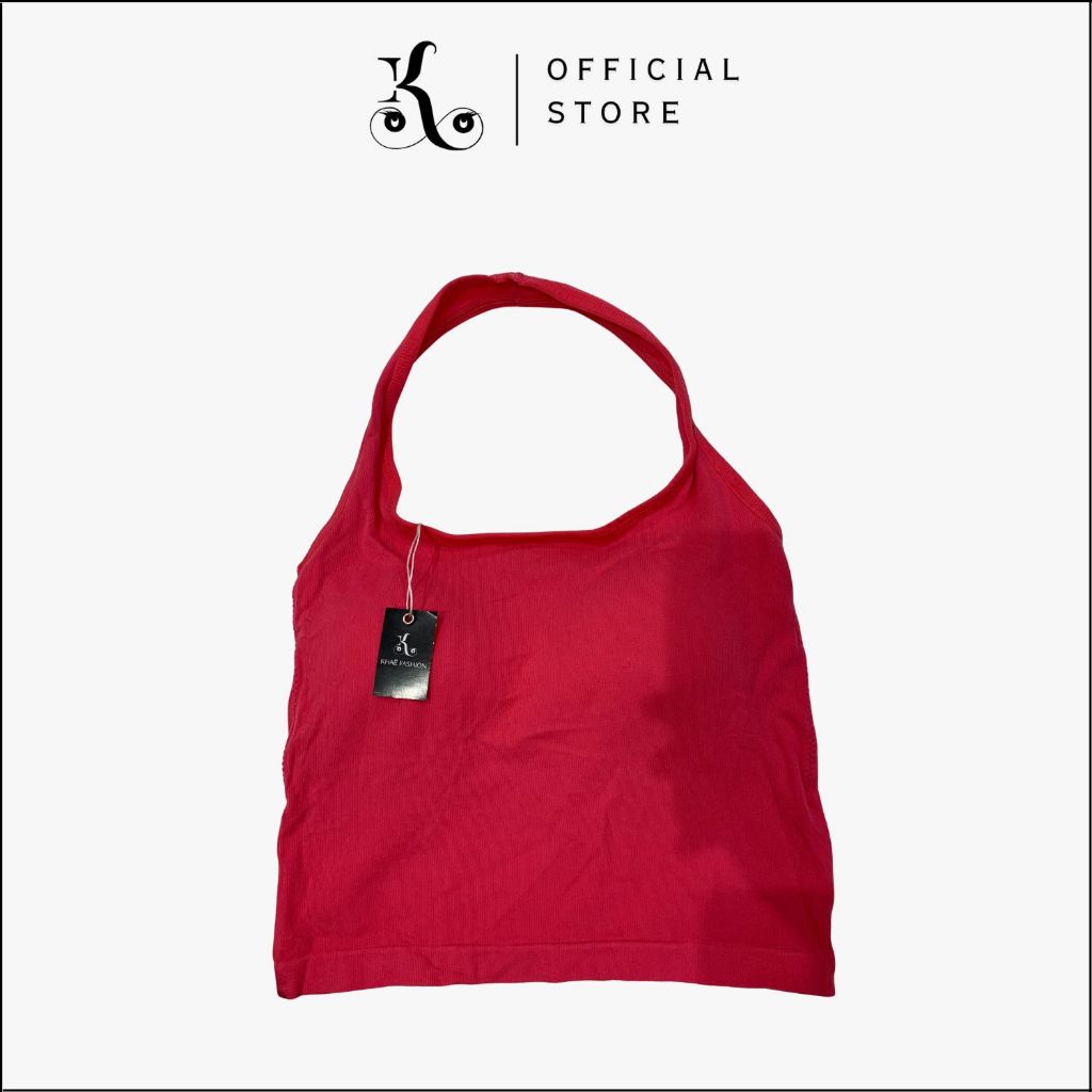 [ KHAEFASHION ] - (BR186) Tanktop Wanita Sexy Tank Top U-Neck Halter Necktie Tanpa Kawat With Cup