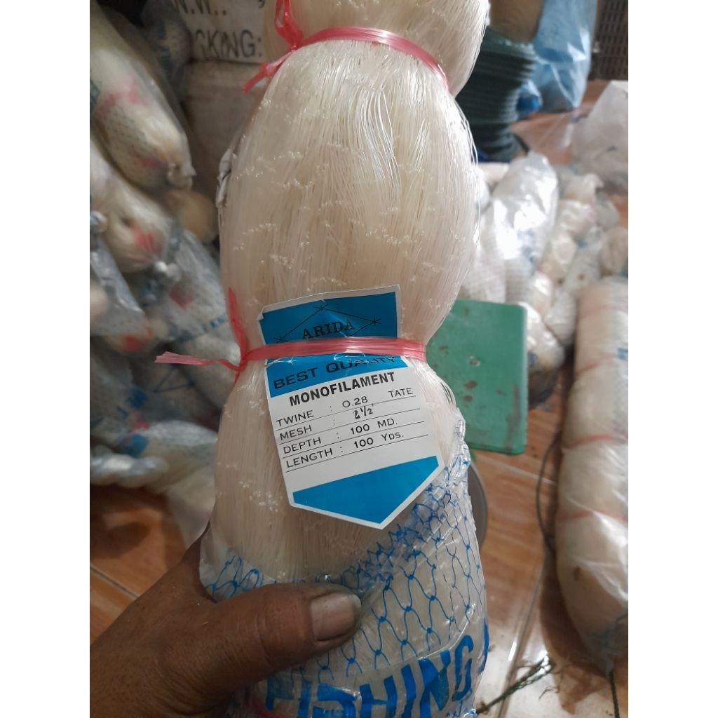 jaring Arida 2 1/2 inch 0.28 100x100 Tate (mata melintang) jaring stok lama