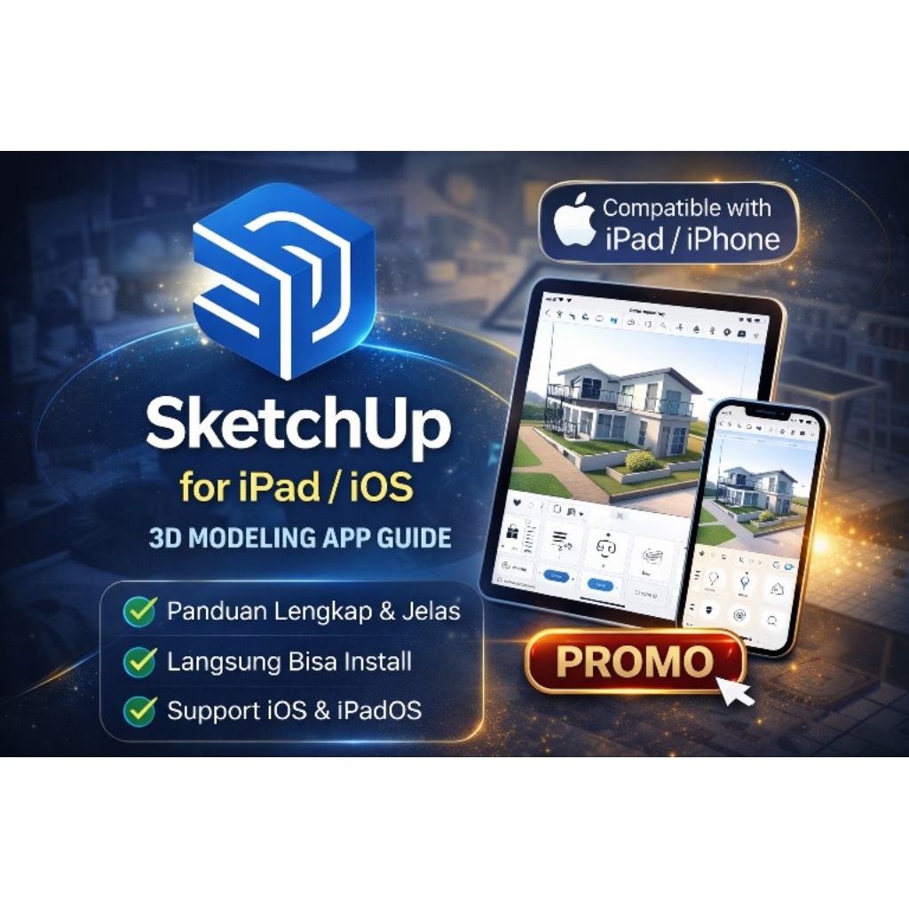 SketchUp Pro iPad Original App - Software Desain Interior 3D iPad Pro Air