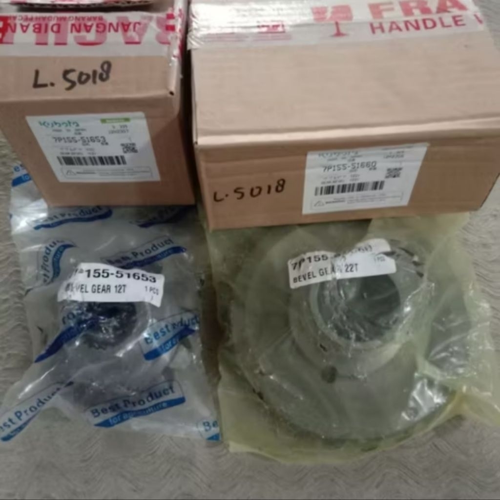 GEAR BOX SET GIGI BOULU BEVEL 12T & 22T GIGI BOLU KUBOTA L5018 7P155-51660 7P155-51653 ONDERDIL KOTA