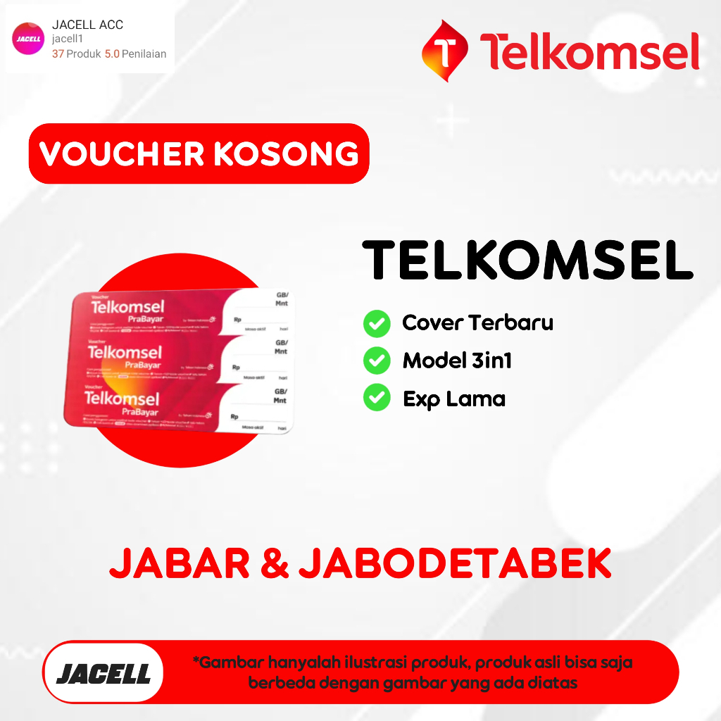 VOUCHER KOSONG TELKOMSEL JABAR-JADEBOTABEK-BANTEN