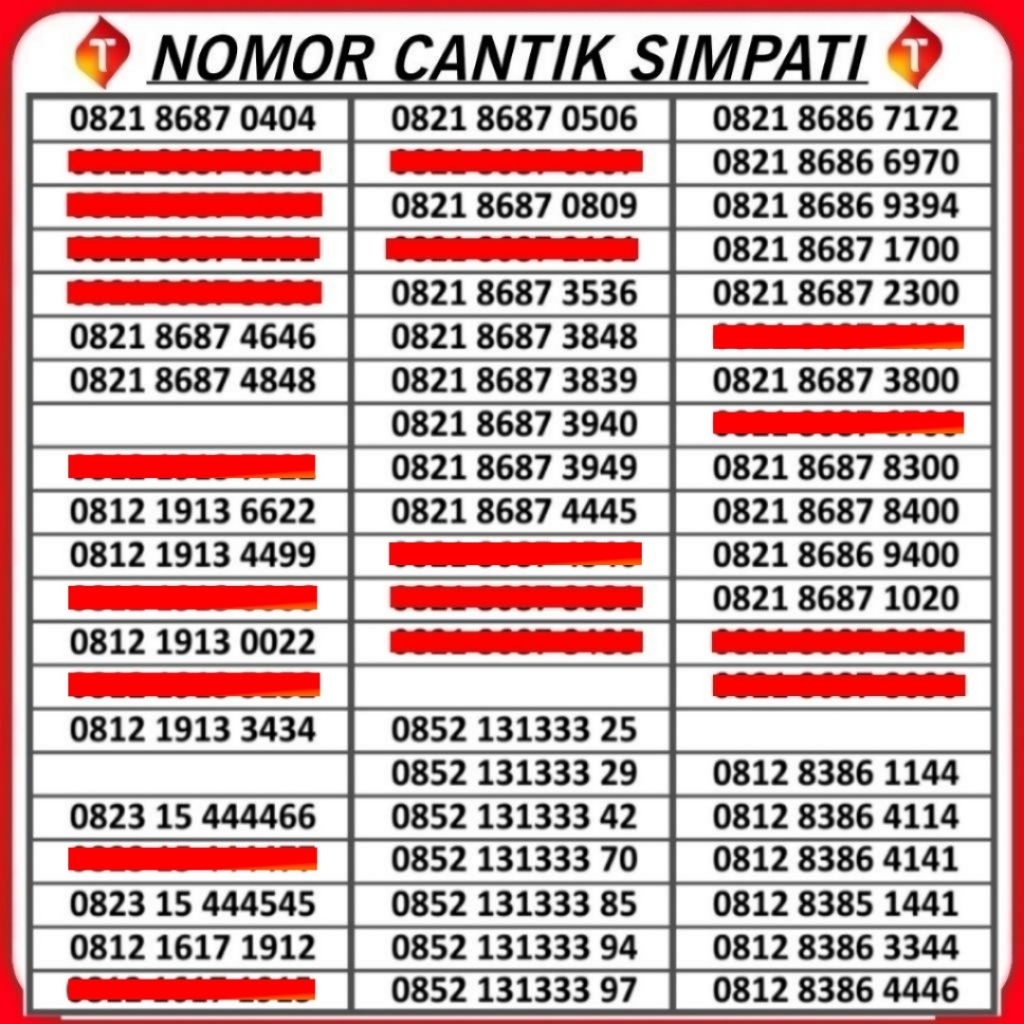 Nomor Cantik Telkomsel Kartu Perdana Nomer Hp Murah No Cantik SIMPATI MURAH