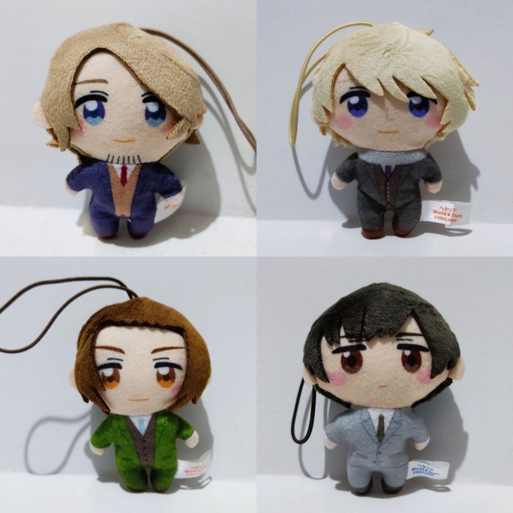 Hetalia World Stars Kapukko Friends Plush Strap - Italy / Germany / Romano / America / France / Chin