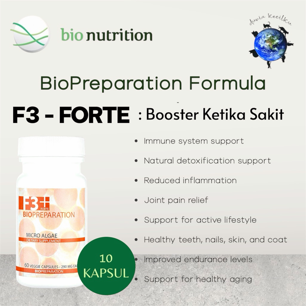 Bio Prep F3+ Forte Advanced Vitamin Kucing Anjing Booster Ketika Sakit / Recovery / Immune Support (