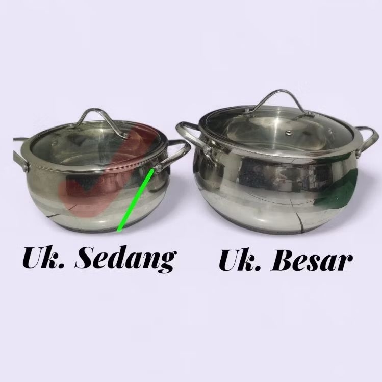 Panci Stainless Steel Merk Medeenalux Ukuran Besar