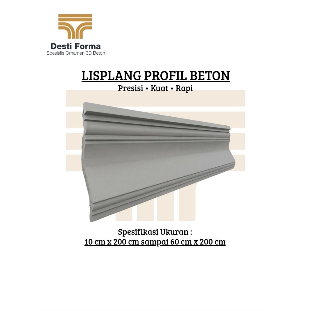 Lisplang profil beton - Lis beton tempel - Lis profil beton - Lisplang beton Atap & Fasad Rumah Klas