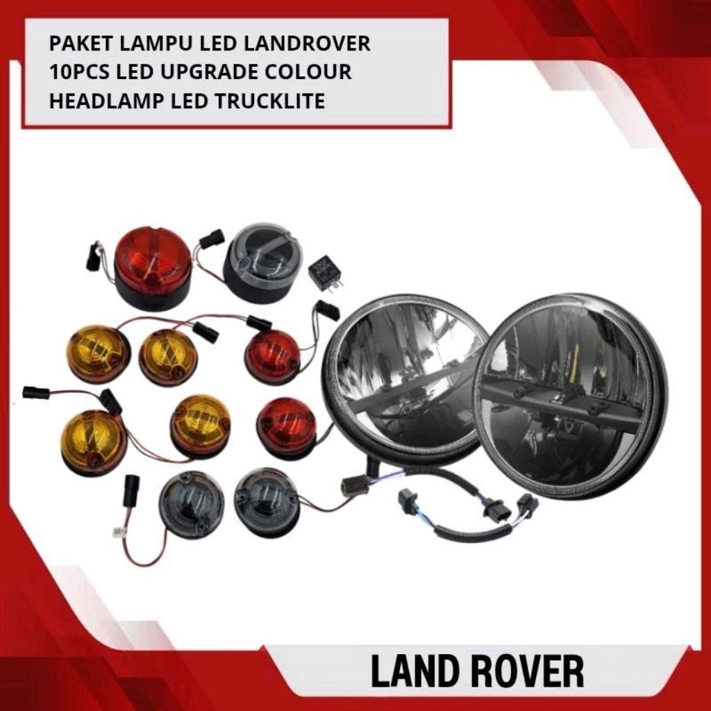 Paket Lampu Land Rover Defender Full Upgrade | Lampu Landrover Defender Model Led Fullset | 10pcs Le