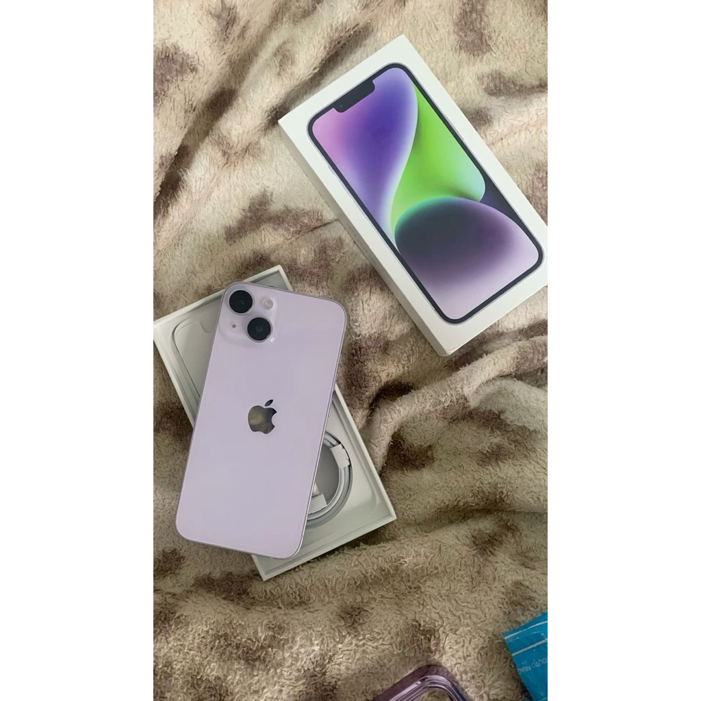 IPHONE 14 PLUS 128GB EX IBOX | SECOND IBOX ORIGINAL | WARNA PURPLE