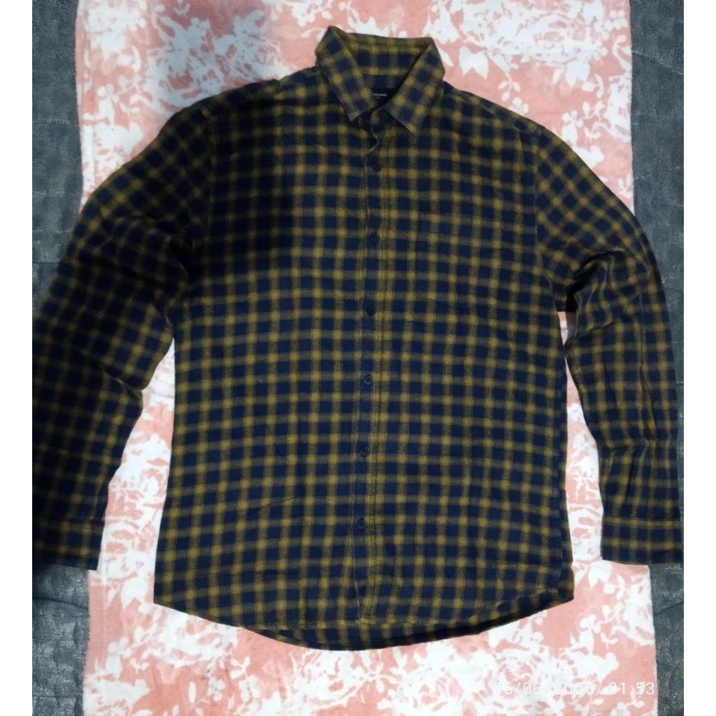 scnd Kemeja Flanel THE EXECUTIVE #Darkblue#Gold#L