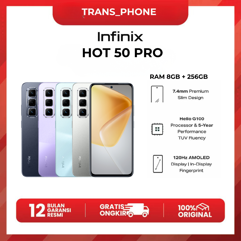 Infinix Hot 50 pro 4G RAM 8/256GB GARANSI RESMI