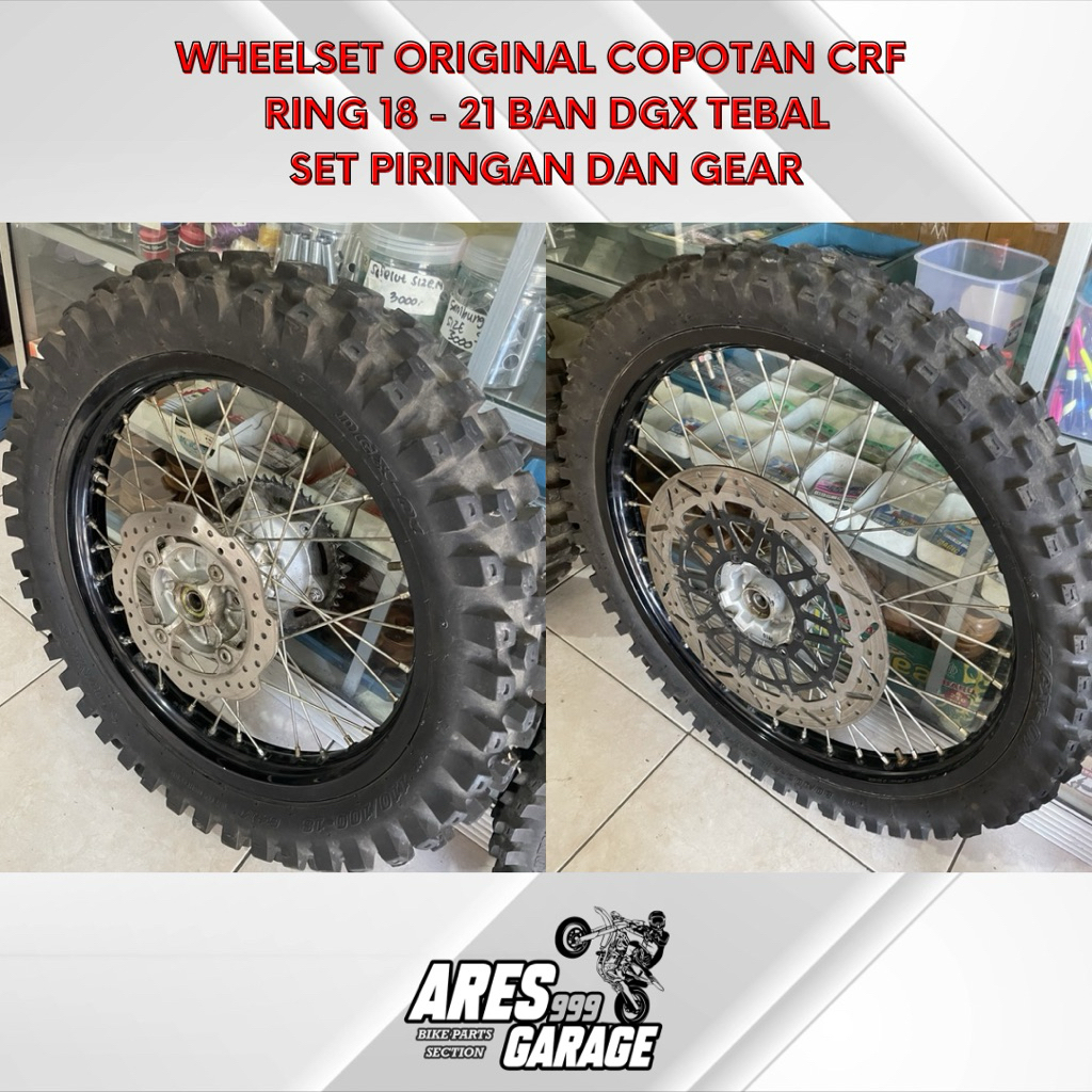 WHEEELSET ORIGINAL CRF 150 L BAN DGX TRAIL BAN TEBAL VELG ORI CRF