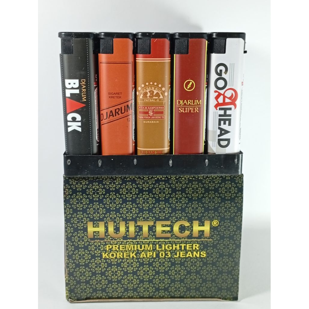 Bara HUITECH Korek Api Gas Isi Ulang Tahan Angin - 50 Pcs