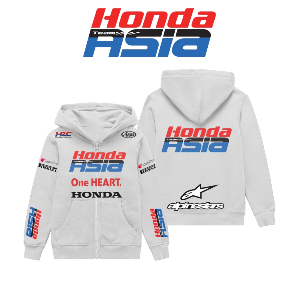 Jaket hoodie anak Honda team asia moto3 motogp veda ega pratama indonesia bisa custom nama