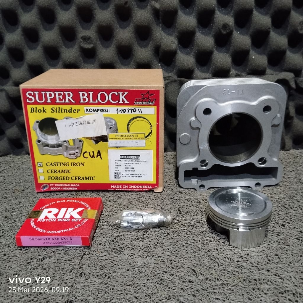 BRT BLOK SILINDER + FORGED PISTON MIO J / XRIDE / FINO 58,5MM