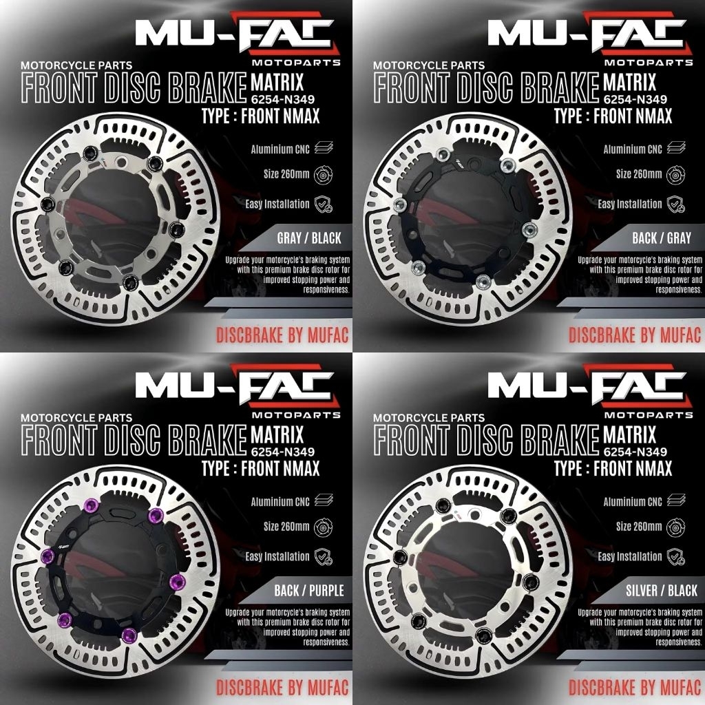 DISC PIRINGAN MUFAC IMPORT CAKRAM DEPAN NMAX UKURAN 260MM MODEL MATRIX N349 DISC BRAKE NMAX 260MM