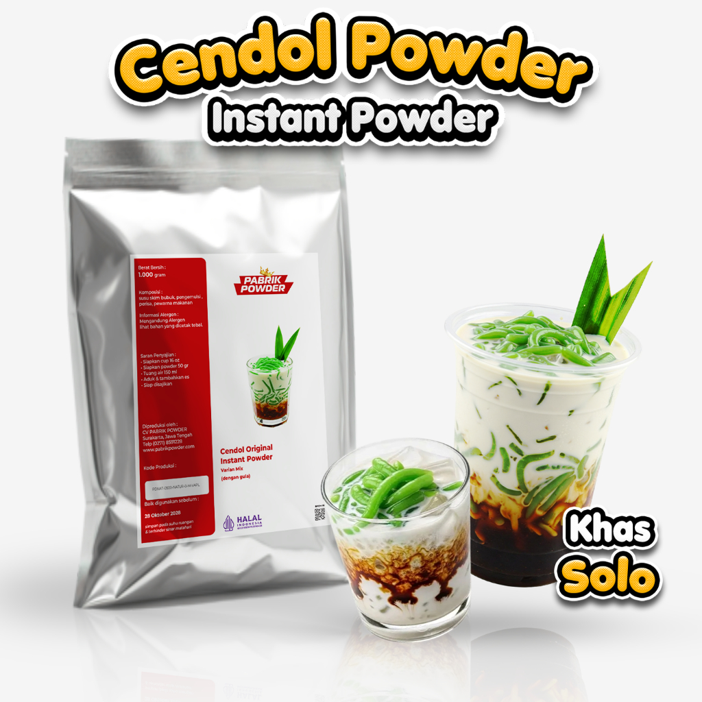 Bubuk Cendol Dawet Instant Khas Solo, Special Powdered series, Pabrik Powder