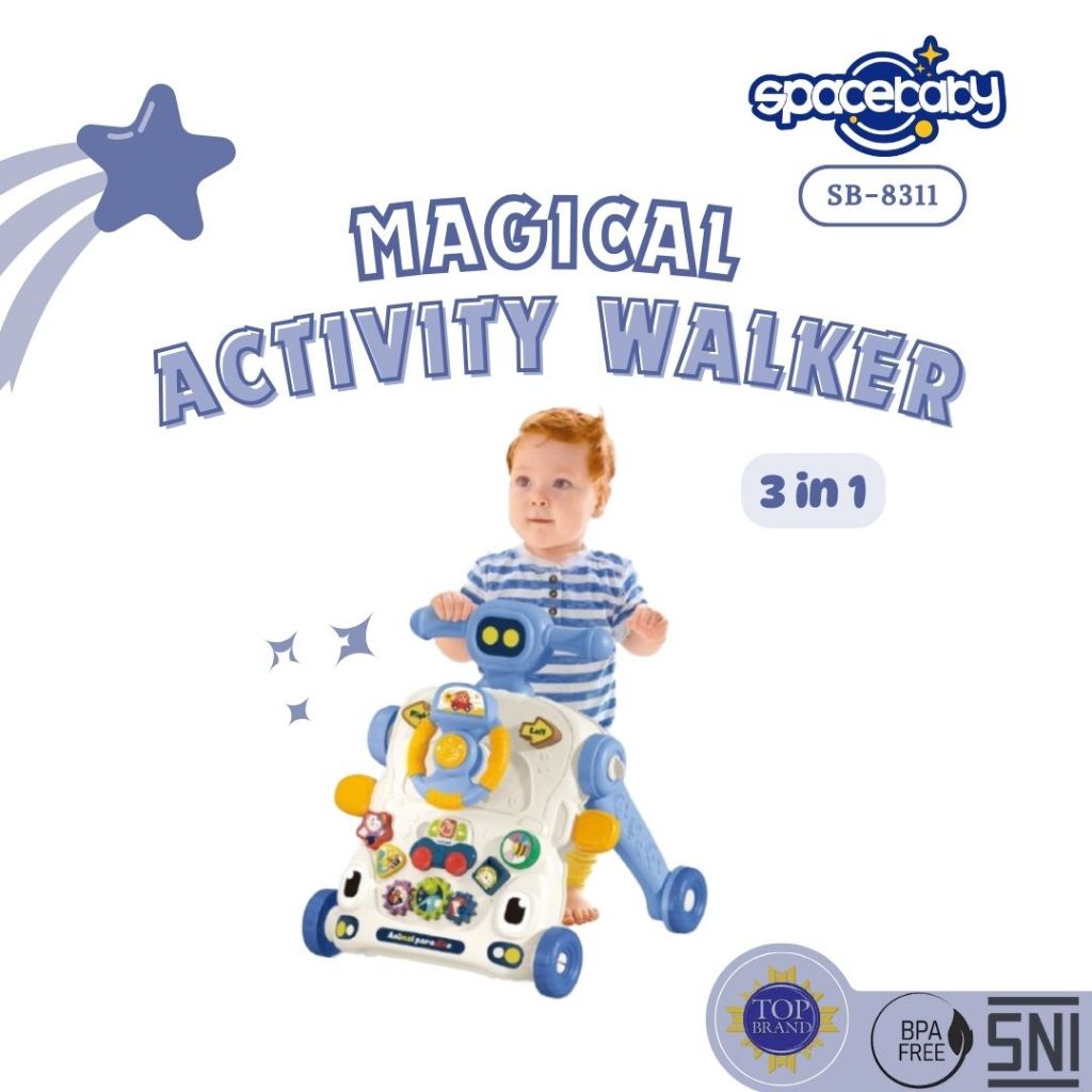 Spacebaby My Circus Push Walker 3in1 Mainan Dorong Bayi SB 8311