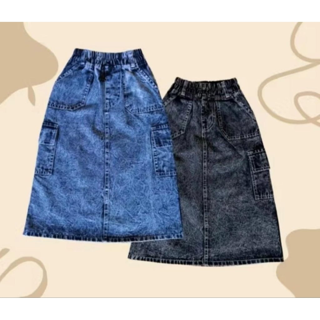 Rok cargo jeans wanita // rok cargo jeans anak // rok cargo // rok