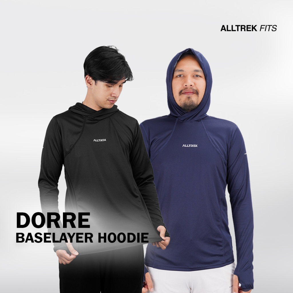 ALLTREK Baselayer Hoodie DORRE Quick Dry Atasan Olahraga Outdoor Trail Run Hiking Camping