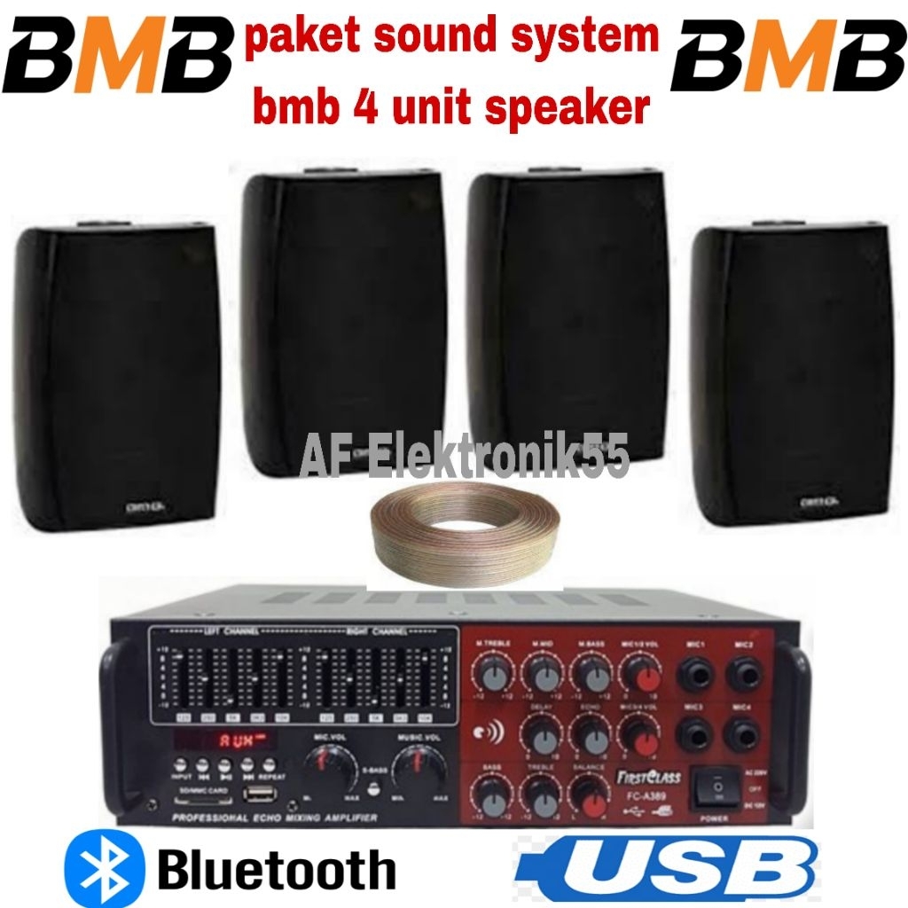 Paket Sound BMB Cafe Atau Restoran Speaker BMB 4 Unit Speaker