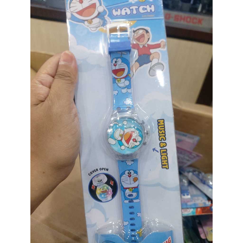 Jam Tangan Anak Spiner Melodi Karakter Doraemon