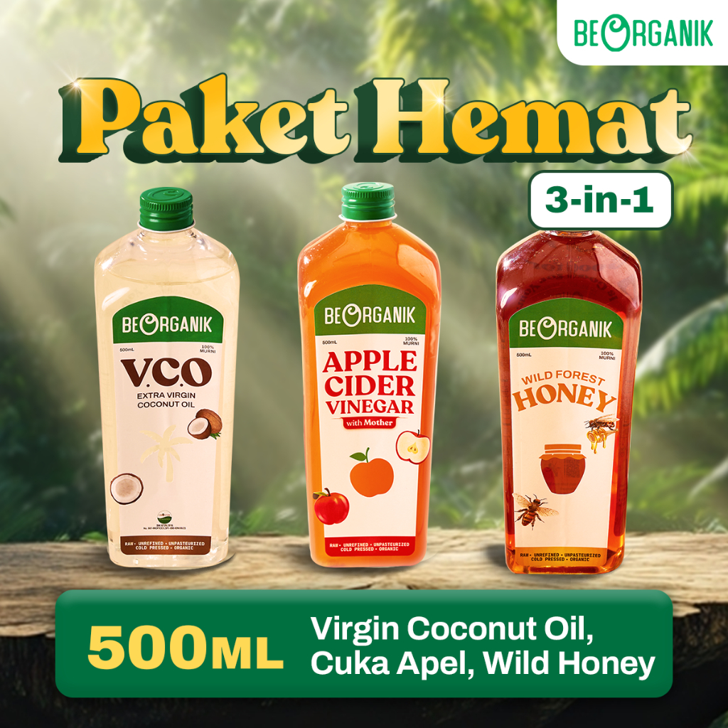 [PROMO] PAKET VCO - VIRGIN COCONUT OIL, APPLE CIDER VINEGAR, WILD HONEY - 250ML/500ML