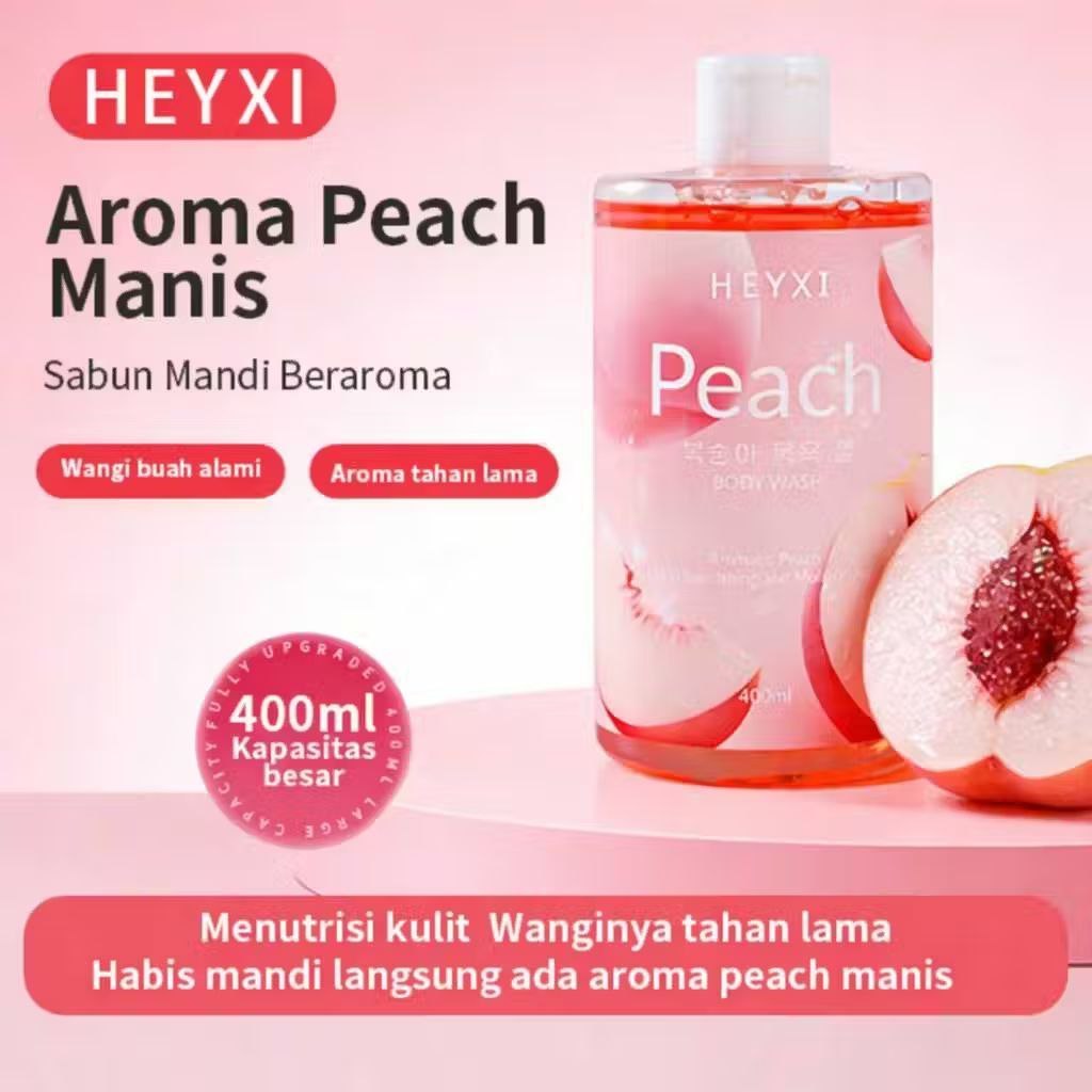 sabun peach hexy 250ml pencerah tubuh, sabun cair