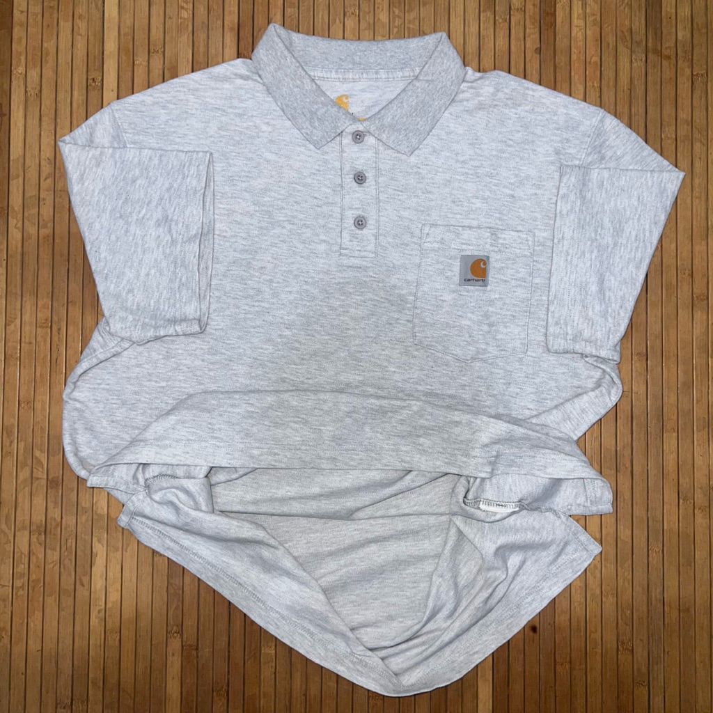 CARHARTT GREY ORIGINAL FIT POCKET LOGO POLO SHIRT human made