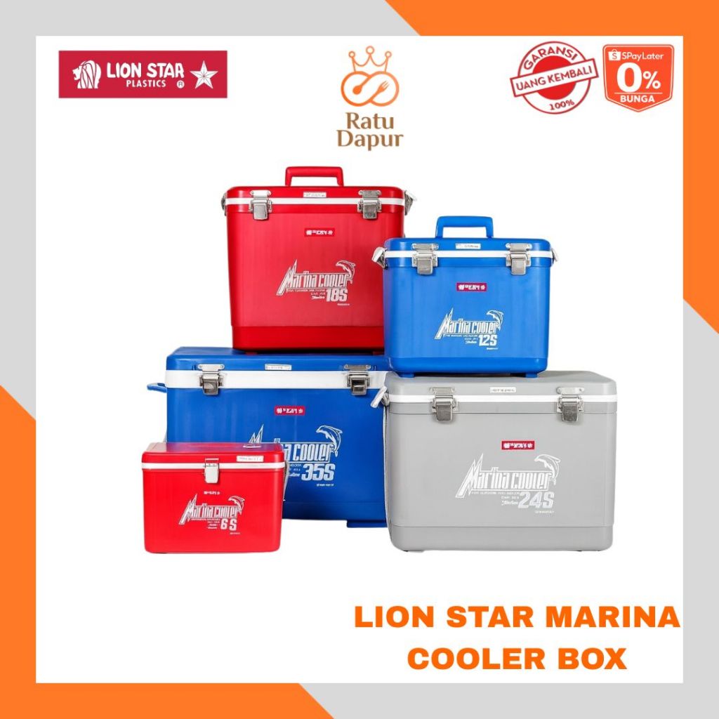 Lion Star Marina Cooler Box Es 6s,12s,18s,24s Kotak Es Batu Serbaguna Tahan Dingin - RD