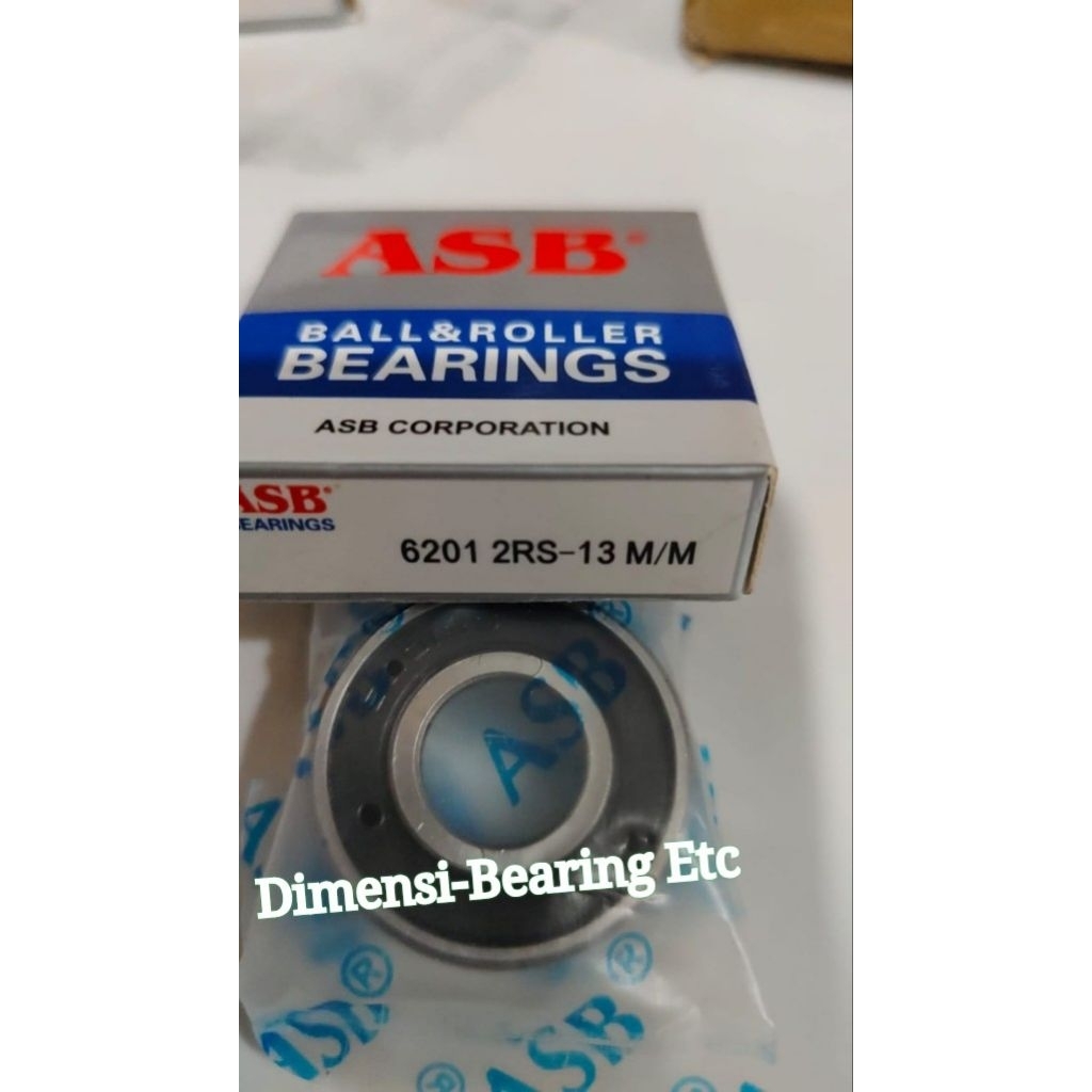 BALL BEARING 6201-2RS/13 ASB SPECIAL BORE DIAMETER 13MM