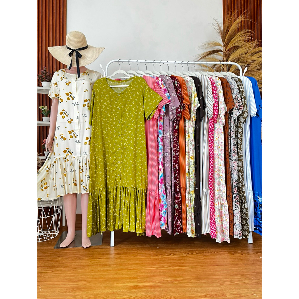 Homedress / Daster Belva / LD 110 cm Fit S to XL