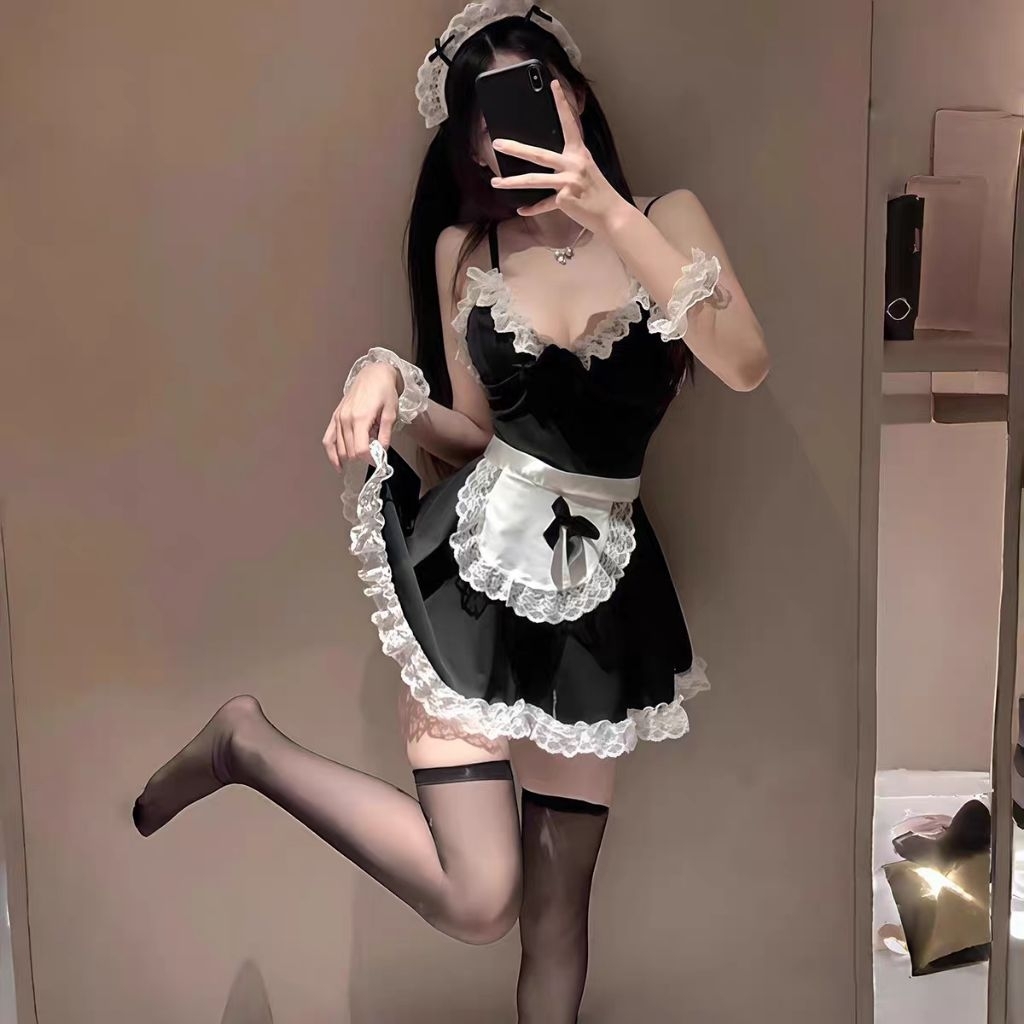 LUCKYMM 012 - Sexy Mini Dress Babydoll Cosplay Maid / Baju Kostum Pelayan / Baju Dinas Malam