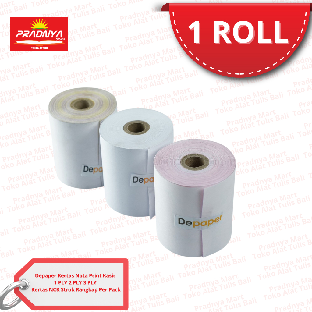 DEPAPER Kertas Thermal Register Roll / Kertas Struk Kasir / Paper Roll 1 Ply 2 Ply 3 Ply | Pradnya M
