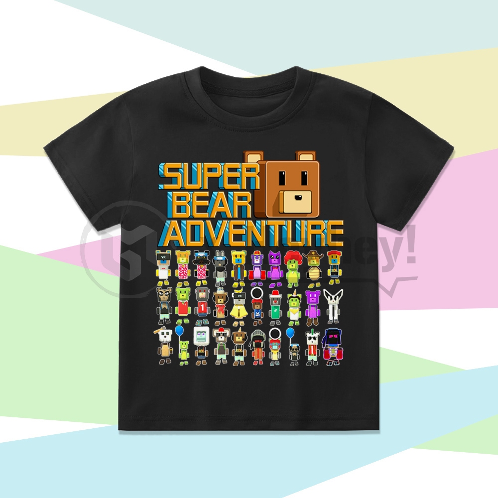 Kaos Anak Super Bear Adventure All Skin Epic Karakter T-shirt Karakter Robot, Desain Lucu & Free Nam