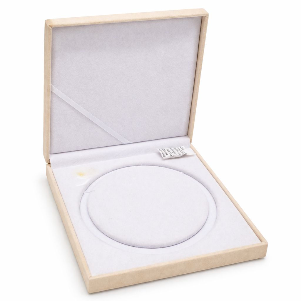 Aineed - Kotak Kalung Mutiara/Pearl Necklace Box, Kotak Kalung Bulat (Defect)