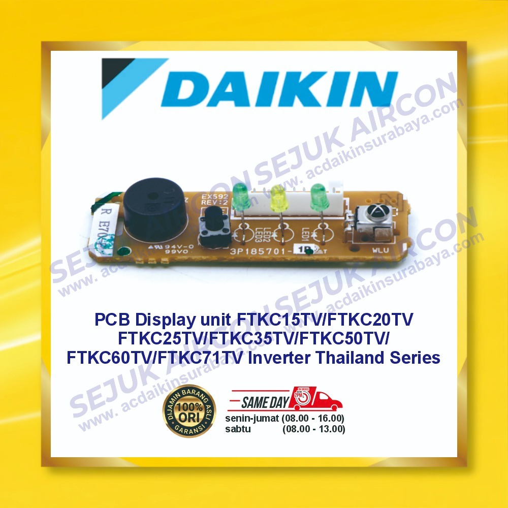PCB DISPLAY SENSOR AC DAIKIN FTKC15TV FTKC20TV FTKC25TV FTKC35TV FTKC50TV  FTKC60TV FTKC71TV ORIGINA