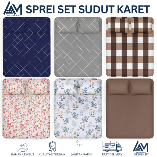 Sprei Set 150x200x15 - 150x200x20 - 150x200x25 - 150x200x30 Sudut Karet